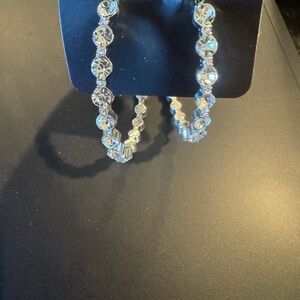 Paparazzi Silver Crystal Hoop Earrings